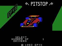 Pitstop title screen for Colecovision